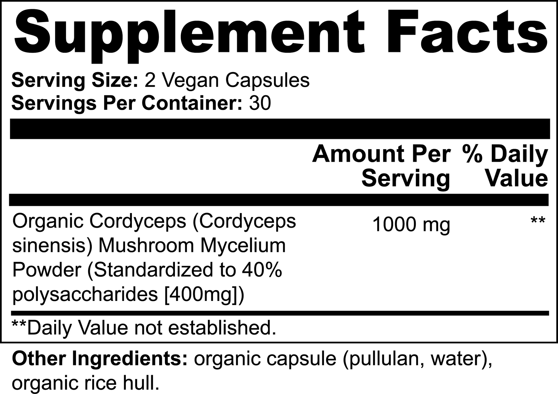 Vital Harmony ORGANIC Cordyceps - Wortex Nutrition